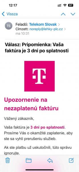 Legyünk körültekintőek! Most éppen a Telekom nevével élnek vissza a csalók. | ma7.sk